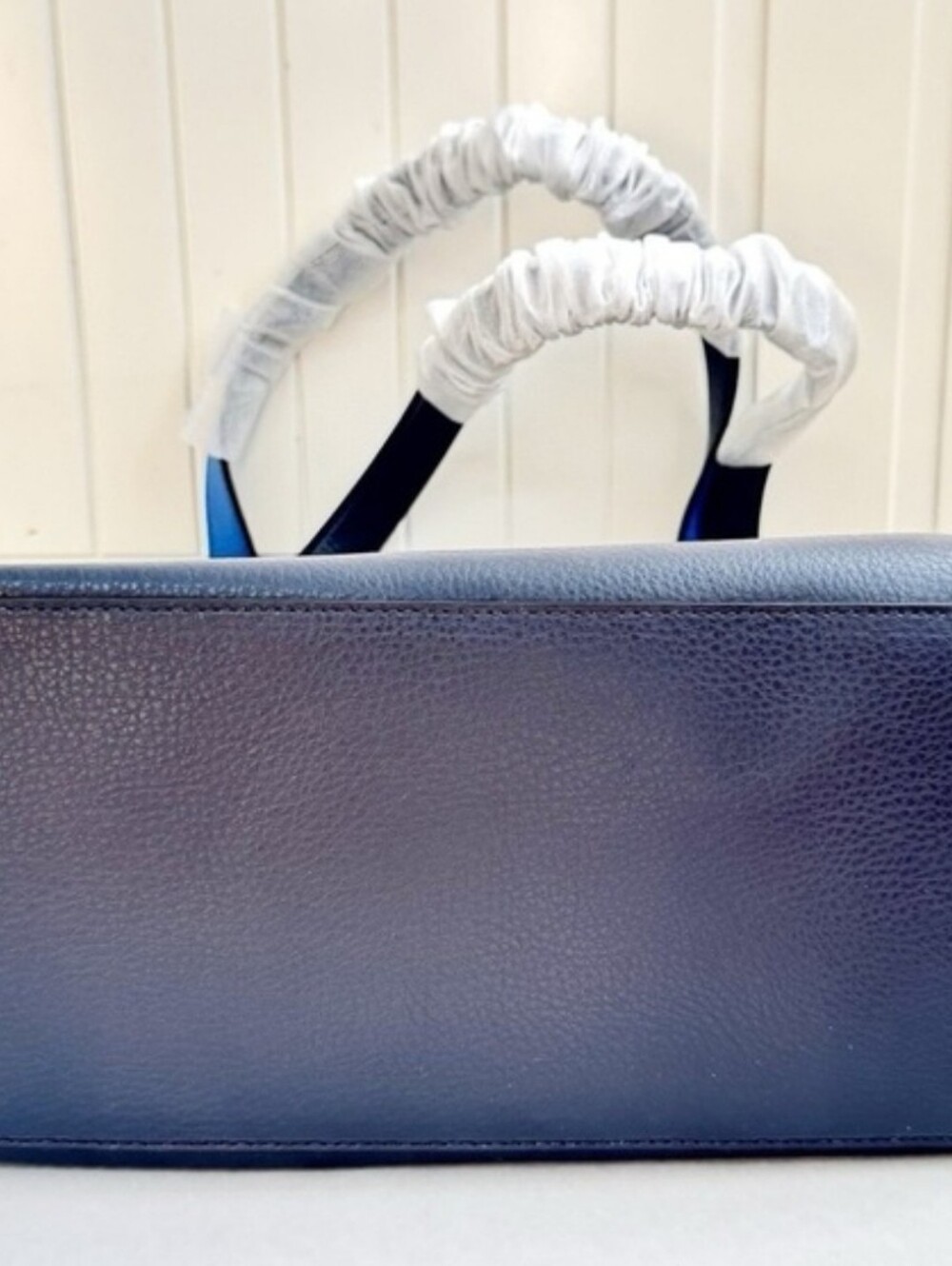 Coach C4063 Reversible City Tote Midnight Sky Blue Pebble Leather Shoulder Bag - Picture 5 of 7